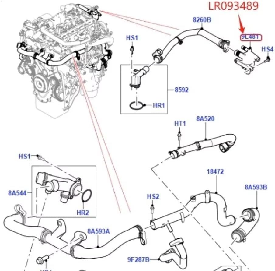 AJ200P SEPARATOR COOLANT DEGAS FOR NEW DISCOVERY DEFENDER LAND RANGE ROVER SPORT VELAR EVOQUE JAGUAR JDE38626 LR181892 LR093489