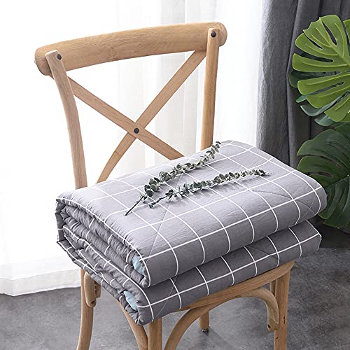 Couvre-lit matelassé été réversible et thermorégulateur en microfibre douce bleu - 2