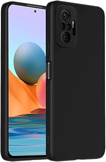 LIRAMARK Silicone Soft Back Cover Case for Xiaomi Redmi Note 10 Pro, Note 10 Pro Max (Silicone Black) Price In India