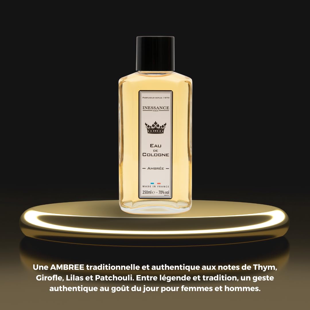 Inessance Paris - Ambrée Inessance Paris woda kolońska dla kobiet i mężczyzn - trzeźwy i łatwy w noszeniu zapach - Made in France - 250ml