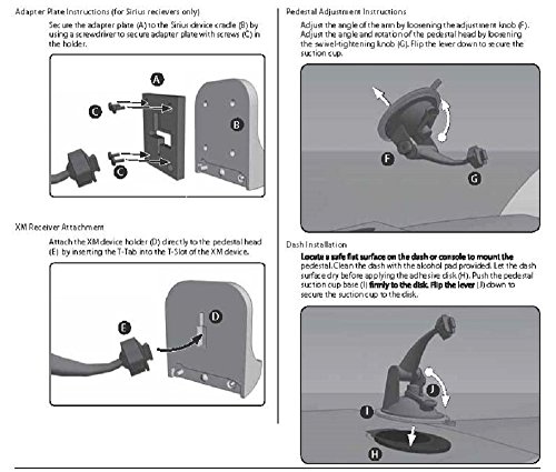 ARKON Windshield Dash Suction Car Mount for XM and Sirius Satellite Radios Single T and AMPS Pattern Compatible, Black - SR114 by ARKON - Image 3