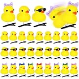 Luinabio 30 Pcs Duck Hair Clips Yellow Duck Hairpin Cartoon Animal Clips Gift for Women Festivals Holiday Party Supplies(Classic)