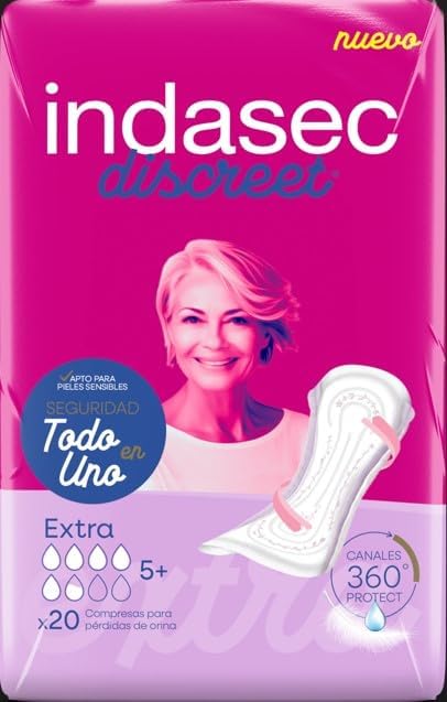 Indasec Discreet Extra Incontinence Pad Bag 20-Pieces