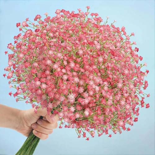 N&T NIETING 24Pcs Babys Breath Artificial Flowers Bulk, Pink