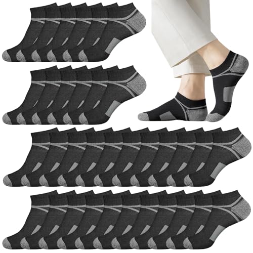 Image of 12-30 Pairs Low Cut Ankle Socks for Men Thin Breathable Casual No Show Athletic Socks Bulk