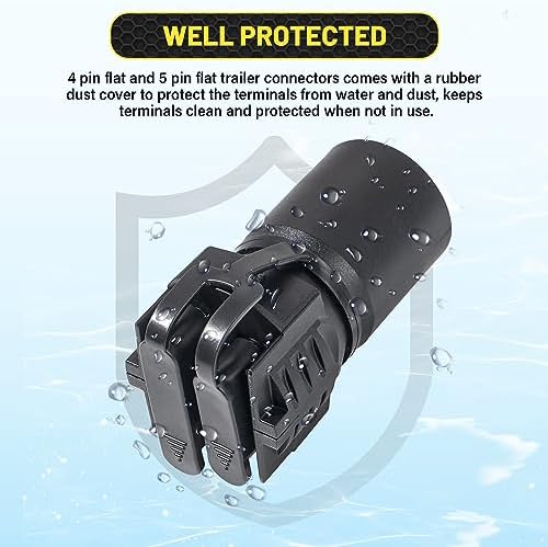 Oyviny 7 Pin Round to 4 and 5 Pin Flat Blade Trailer Adapter, 7 Way to 5 Way Trailer Plug Adapter 2-in-1 Design — view 3