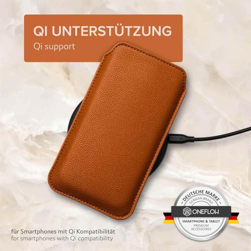 Étui fin Samsung S24 Plus ONEFLOW pochette marron selle microfibre sangle - 7
