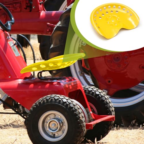 Image of MorningRo 2 Pcs Metal Tractor Seat Vintage Tractor Seat for Lawnmower, Forklift, Farm, Home or Bar Stool (Yellow)