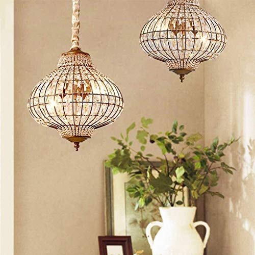 Suspension K9 LED en cristal et fer forgé pour salon moderne