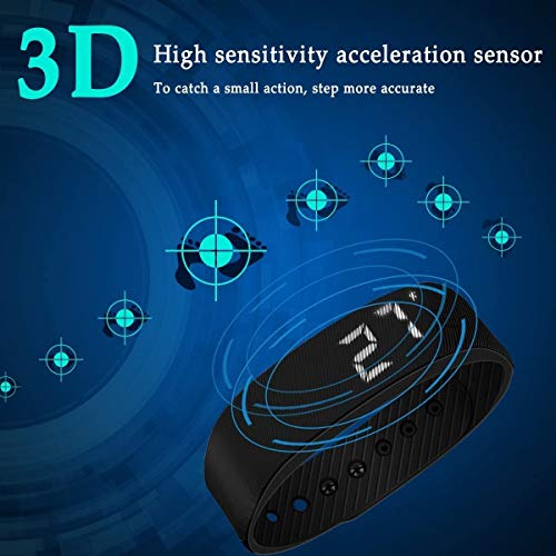 Schrittzähler Pedometer Einfach bedienung Fitness Armband Fitnessarmband mit Uhr Kalorienzähler Schrittmesser Ohne Bluetooth Aktivität Tracker Kalorien Zähler Messer Test Ohne APP Zum Joggen, Schwarz