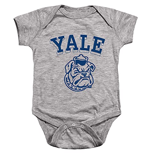 Yale University Official Yale Bulldogs Unisex Infant Snap Suit for Baby,Athletic Heather, 6 Months