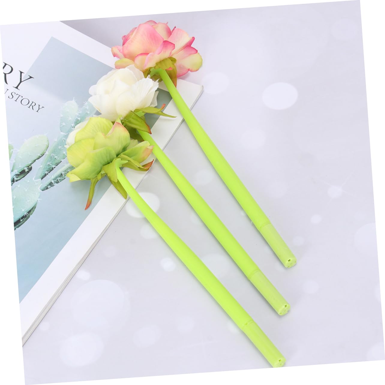 Tofficu 12pezzi Penne Gel Design Rosa Per Scuola Casual e Cancelleria Per Studenti e Adulti