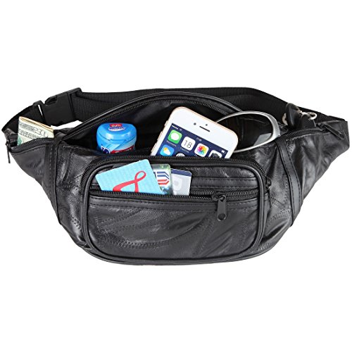Home-X Genuine Leather Lambskin Waist Bag, Fanny Pack - Image 3