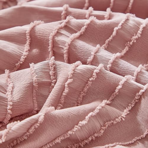 Freyamy Boho Bettwäsche 135x200 Getuftet Mädchen Aesthetic Bettwäsche-Sets Stickerei Shabby Chic Bettbezug 135x200 Microfaser ÖKO-TEX… – Ansicht 5