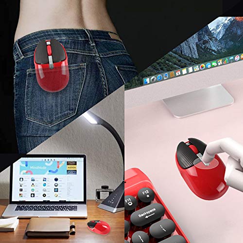 2.4G Wireless Mouse Cute Animal Baby Rabbit Mouse Small Silent Rechargeable Portable Mobile Cordless Gaming Mice 1200DPI 3 Buttons Optical Mouse with USB Receiver for PC Laptop Computer Home Office