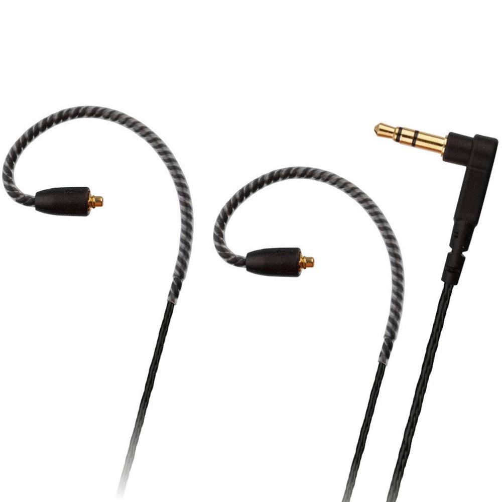 Kopfhörer-Verlängerungskabel MMCX Audiokabel 3,5 mm Stecker kompatibel mit Shure SE215 SE315 SE846 schwarz