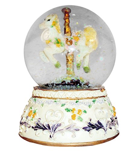Carousel Horse Water Globe, Small Snow Globe with Glitter The Best Carousel Gift.