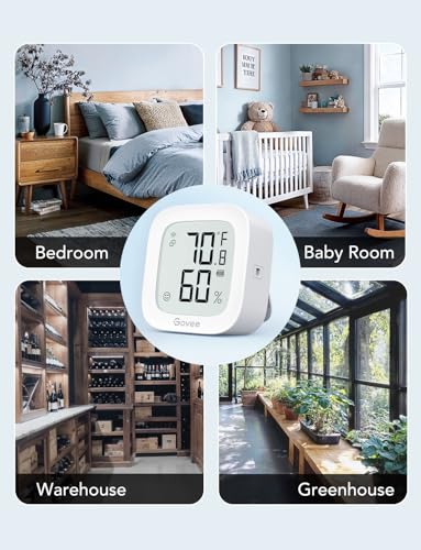 Image of Govee WiFi Thermometer Hygrometer H5103 with Electronic Ink Display 3 Pack