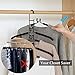 CESHUMD Space Saving Hangers for Clothes Detachable 5 Layers Stainless Steel Non-Slip Foam Padded Velvet Skirt Hangers Metal Closet Storage Organizer for Suits Pants Shirts Jeans 5-Tier Black