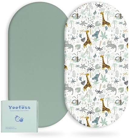 Yoofoss 2 Pack Baby Spannbettlaken Spannbetttuch Mikrofaser Matratzenauflage Atmungsaktiv Matratzenschoner Laken für 38x77 cm 41x81 cm 40x90 cm Beistellbett Babybetten Kinderbett