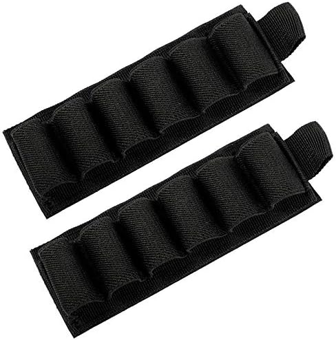 Buttstock Holder Rifle Cartridge Shotgun Ammo Carrier Adhesive Side Saddle for 12Ga (6 Rounds- 2 Pack)
