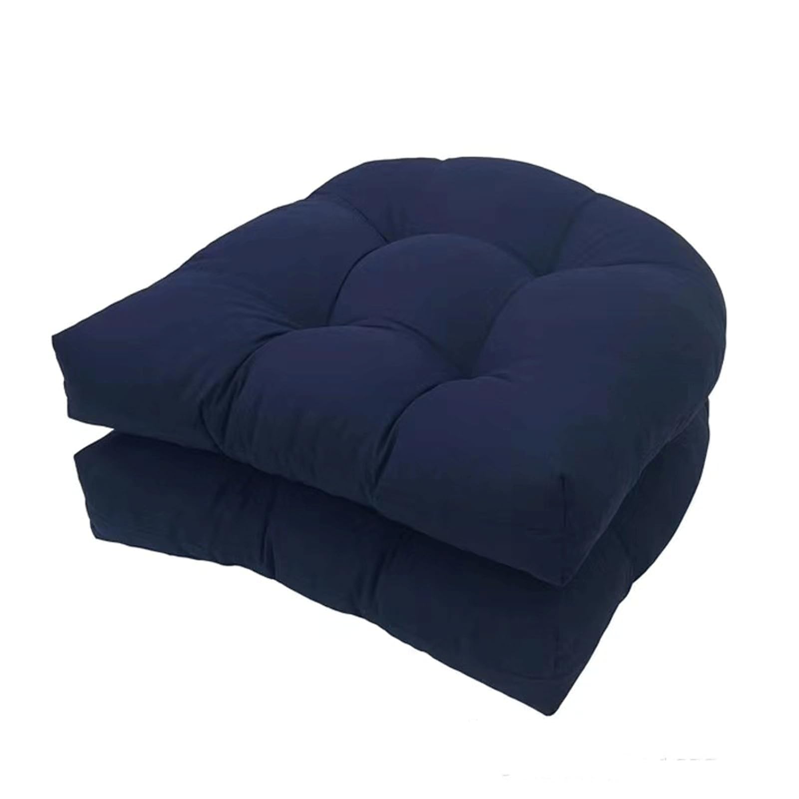 Cuscino per sedia da esterni, per balcone, semicircolare, 48 x 48 cm, impermeabile, con schienale basso, set da 2 pezzi, moderno spessore con nastri, per ufficio, sedie da giardino e poltrona