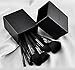 MSQ Makeup Brushes 10pcs Pro Makeup Brush Kit with Makeup Case & Diamond Decoration/S-type Curve Handle (Foundation, Powder, Blush, Contour, Eyeshadow Brushes & Lip) Best for Gifts-Black