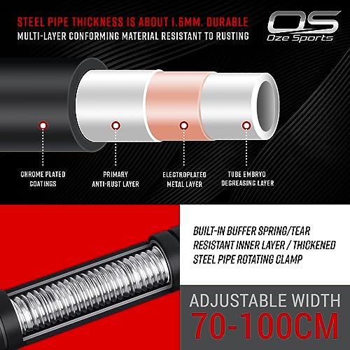 Door Pull Up Bar Doorway Chin Up Bar - Adjustable Width Locking Mechanism from 60-97 cm (23.6in-38.1in) - for Home Gym Upper Body Workout, Non-slip Secure Grip. No Screws - Image 5