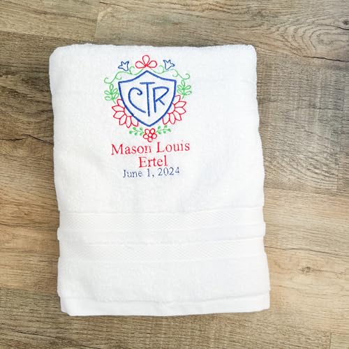 Amazon.com: Custom Baptism Towel for Boys and Girls, CTR Bathroom ...