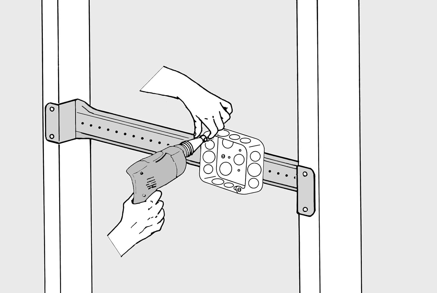 10 Pack, E-Z Bar 16A. Adjustable Bar Brackets for Mounting 1 1/2" or 2 1/8" Deep Electrical Outlet Boxes. for 11" to 18" Metal or Wood Stud spacing. UL Listed. Proudly Made in The USA.