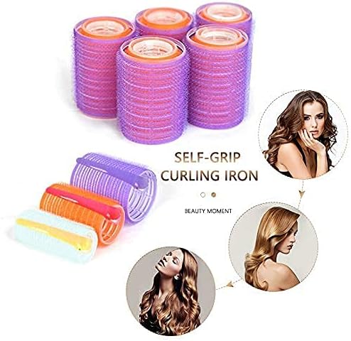 Hair Rollers Set, 18 Hair Rollers for Long Hair, 25mm, 30mm, 44mm Curlers Rollers, 12 Duckbill Hair Curlers for Long Hair, 2 Combs, a Braid Device, Used for Haircut Styling Velcro Rollers for Hair