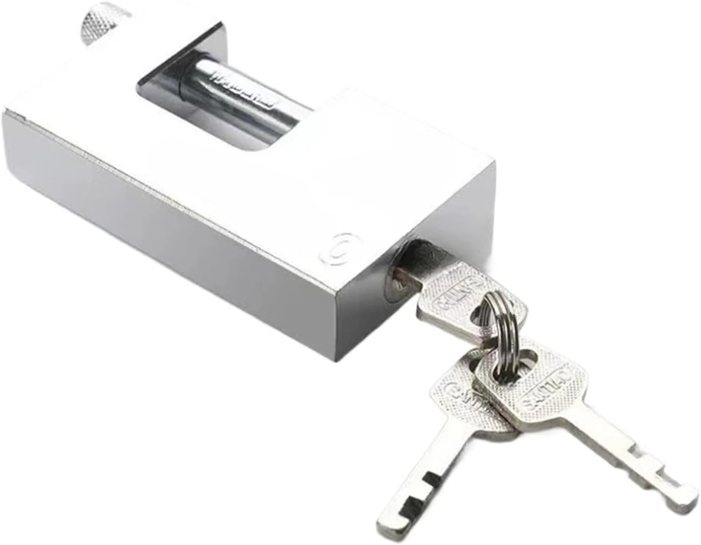 Padlock with Key 3 Keys Heavy Duty D-Shaped Garage Door Containers Gate and Warehouse 1Pcs(L-(60MM))