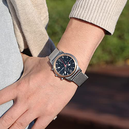 Correa de reloj ajustable sin herramientas con cierre rápido de acero inoxidable plata 18mm 7