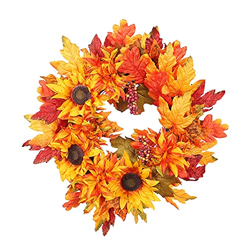 Couronne de feuille d'érable pour porte d'entrée et déco d'été chaleureuse