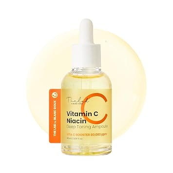 THE LAB by BLANC DOUX Vitamin C Niacin Deep Toning Ampoule, Vita-C Booster Complex Face Serum with Niacinamide, Tranexamic Acid & Glutathione, Lightweight Korean Glow Serum, 1.69 fl oz