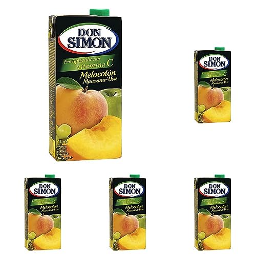 Don Simon Zumo Melocotón, Manzana y Uva, 1L (Paquete de 5)