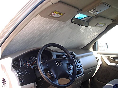 HeatShield, The Original Windshield Sun Shade, Custom-Fit for Honda Odyssey Minivan 2005, 2006, 2007, 2008, 2009, 2010 Silver Series
