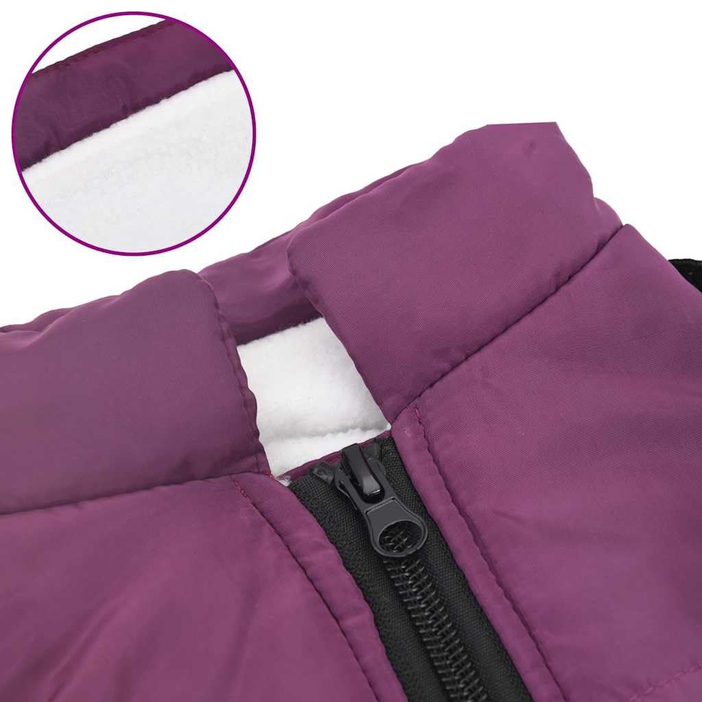 Cappotto per cani con pettorina, impermeabile, riflettente, viola, L36, in pile di poliestere, regolabile, con cerniera, ideale per inverno, autunno, all'aperto, passeggiate in caso di pioggia
