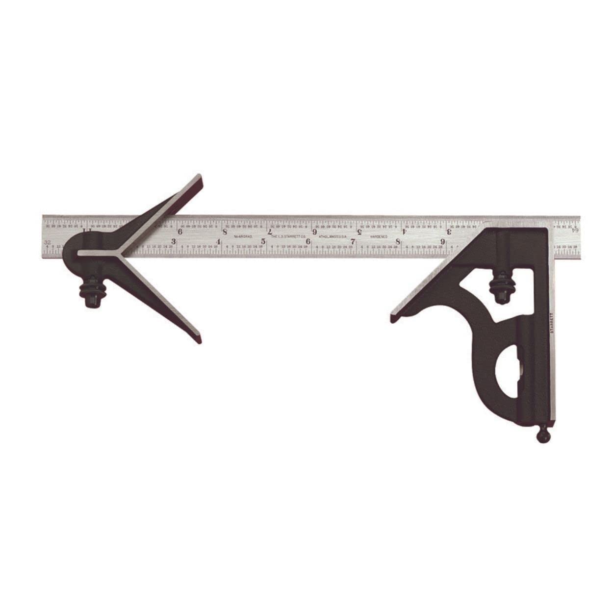 Starrett 11HC-12-4R - Squadra combinata, 30,5 cm, con testa in ghisa e finitura nera