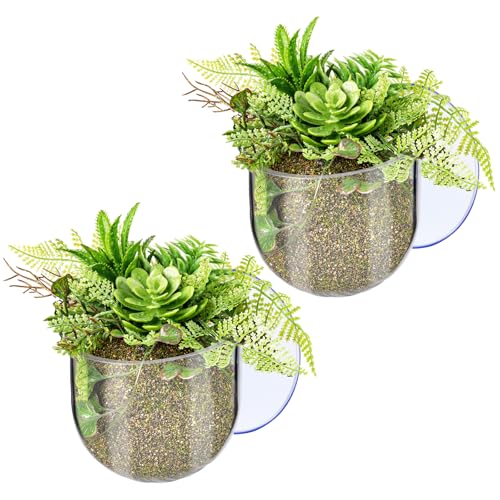 2 Pcs Aquarium Plant Holder Suction Cup Glass Plant Pots