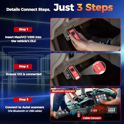 Image of Autel MaxiVCI V200 VCI200 Wireless Diagnostic Dongle, 2026 VCI 200 OBD2 Connector Adapter, Work with Scanner MK900BT MP900-BT MaxiSys MS906 PRO MS906MAX MS906 PRO-TS MK906 PRO-TS KM100 BT608 BT609