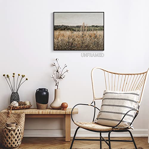 Gzcvba Retro Wildflower Field Landscape Canvas Wall Art Green Woodland Nursery Posters Room Aesthetic Wilderness Nature Botanical Floral Prints Paintings French Country Bedroom Decor 12X16In Unframed #TOP6