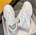 VAXAV Women's Fashion Breathable Mesh Platform Sneakers Casual Jogging Walking Shoes Size 8.5 White