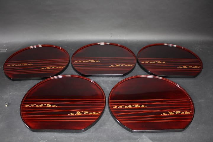 輪島塗お膳溜塗り三客 輪島塗溜蒔絵卓上膳5客