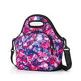 Neoprene Lunch Bags, Insulated Lunch Bag Tote for Women Girls Men Kids Boys, Reusable Lunchbox Handbag with Extra Pocket Waterproof Detachable Adjustable Shoulder for School Work Picnic Travel Office