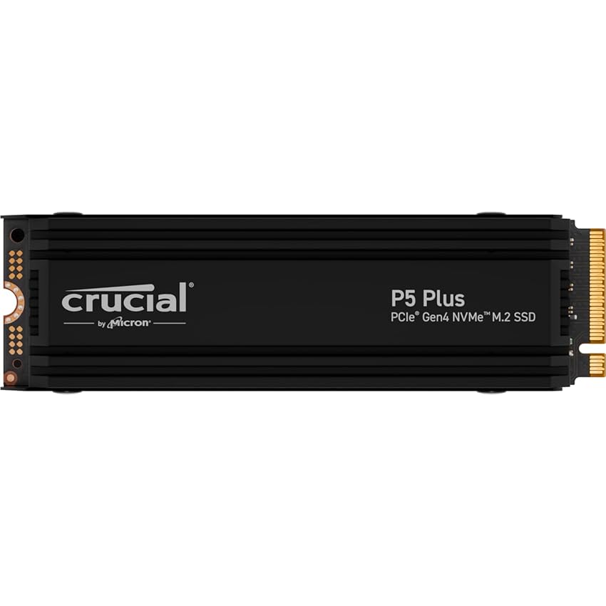 Immagine del prodotto Crucial P5 Plus 1TB Gen4 NVMe M.2 SSD Gaming SSD interno con dissipatore, compatibile con Playstation 5 (PS5) - fino a 6600MB/s - CT1000P5PSSD5