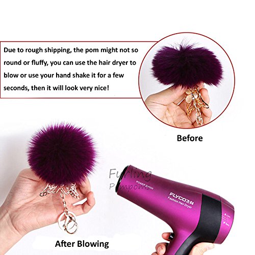 Diy 12Pcs Faux Fox Fur Fluffy Pompom Ball Colorful Pom Pom With Elastic Mini Loop For Knitting Hats Charms (Bright Color Mix) #TOP4