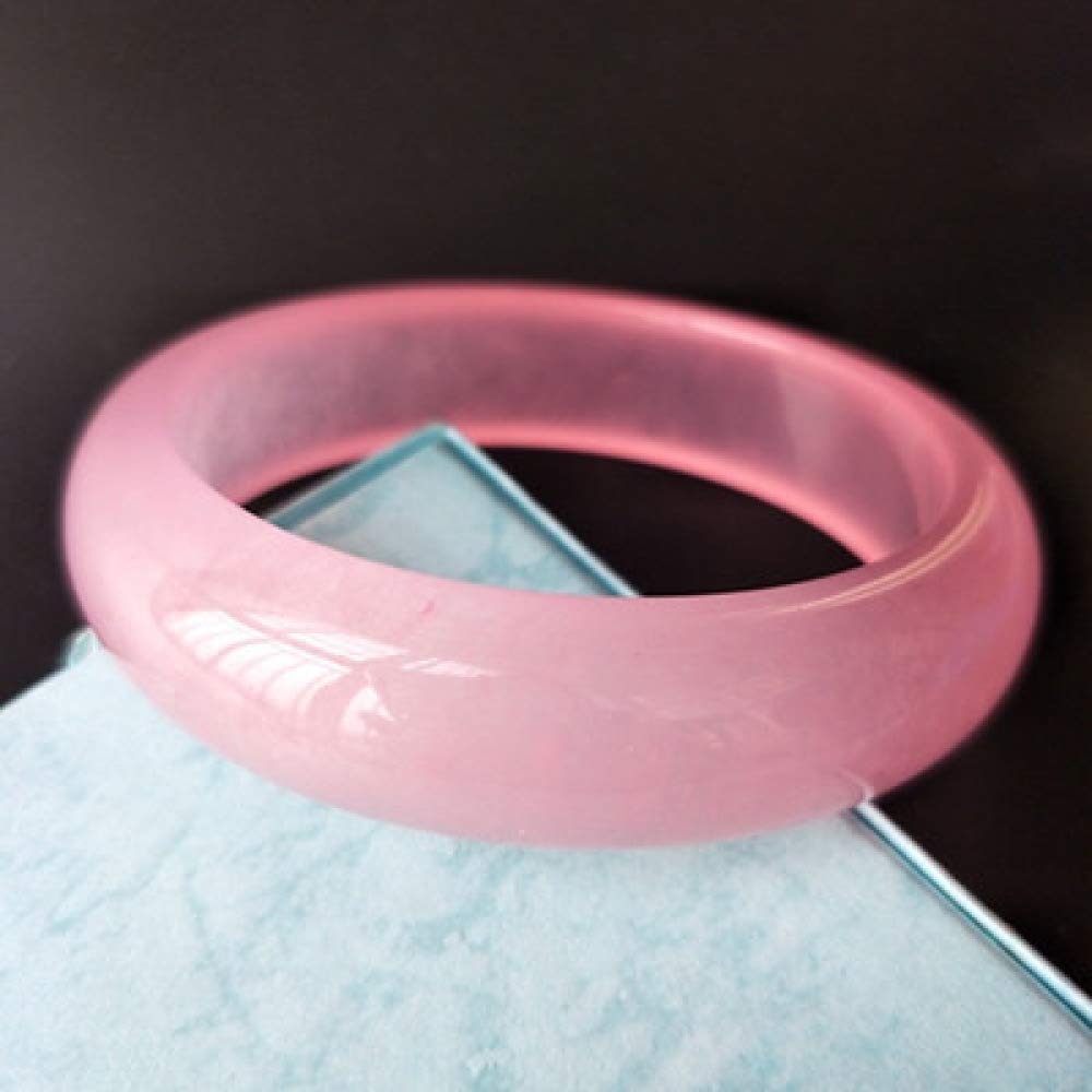 LYGBAOFUL Pulsera para Mujer, Brazaletes para Mujer, Pulsera de Jade de cuarcita Rosa, Jade Moderno y Exquisito, Adecuado como joyería para Mujer, 54-62 mm, 58 mm,