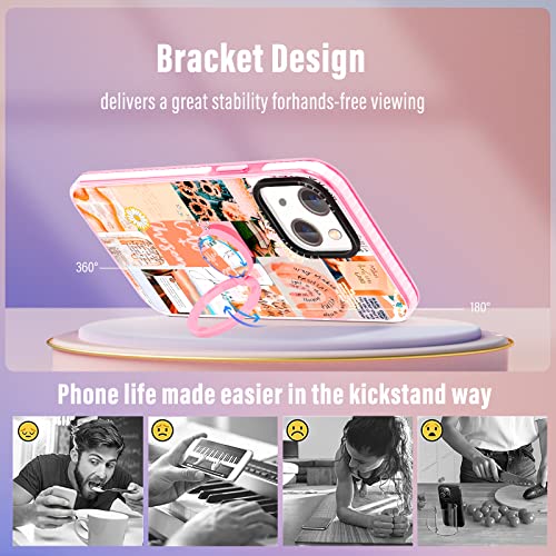 Toycamp for iPhone 15 Case with Ring Holder, Cute Aesthetic Vintage Classic Print Designed Fun Funny Shockproof Protective Designer Phone Cases for iPhone 15 for Women Girls Boys Teens Kids - image 6