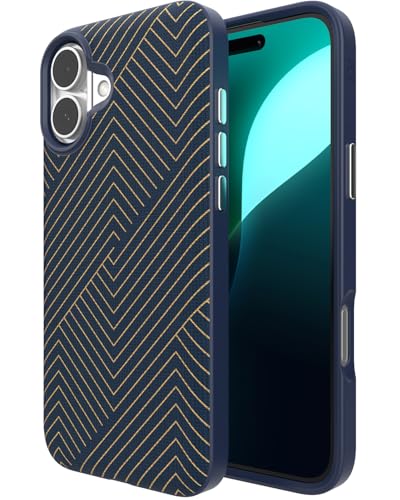 Coque iPhone 16 Plus ZAGG London Snap bleu marine compatible MagSafe